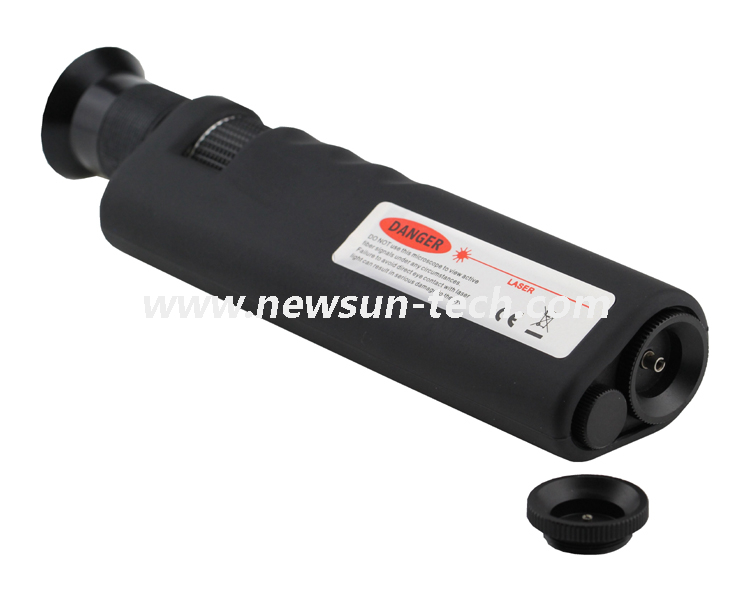 NS-HHM04 Microscopio de inspección de fibra óptica portátil 400X con adaptadores de 2.5 mm y 1.25 mm para conectores LC / SC / ST / FC